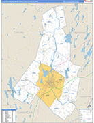 Lewiston-Auburn Metro Area Wall Map Basic Style